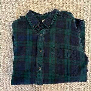 LL Bean Blackwatch Plaid Flannel